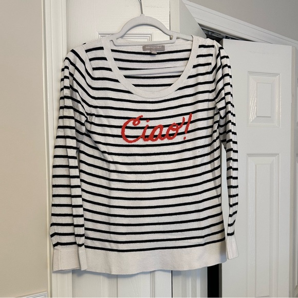 Banana Republic Striped Sweater with 'Ciao!' - Picture 1 of 10